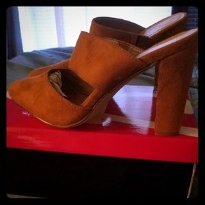 Tan heels suede